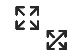 Poster - Full Screen and Exit Full Screen Icon Set. Maximize Minimize Arrow Buttons for Video Player, App, Website, UI. Vector Illustration. Transparent Background. Modern Interface Symbols