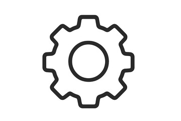 Aufkleber - Gear Settings Icon Vector. Simple Cogwheel Symbol for App, UI, Website, System Preferences, Configuration, Tools, Technology, Engineering, Maintenance, Isolated on Transparent Background