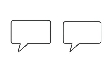 Leinwandbilder - Simple speech bubbles. Rectangular speech balloon. Chat box icon for text. Talking quote comic. Dialogue frame. Communication message sign. Vector graphic design illustration.