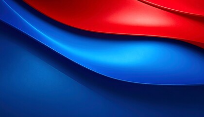 Poster - Abstract 3D Red  Blue Wavy Background with Fluid, and Modern Design Element.