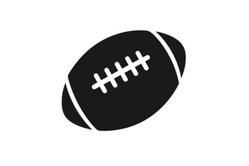Fototapete - American Football Ball Icon, Rugby Ball Silhouette, Sports Equipment Symbol, Black and White Vector Illustration, Isolated Clipart for App, UI, Website, Design Elements, Transparent Background