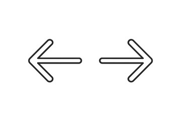 Aufkleber - Minimalist Left and Right Arrow Outline Icons. Simple Directional Arrow Symbols. Vector Illustration on Transparent Background. Navigation, Interface, Web Design Elements.