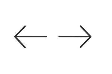 Aufkleber - Minimalist Left and Right Arrow Outline Icons. Simple Directional Arrow Symbols. Vector Illustration for Navigation, Interface, Web Design, User Interface Elements, Transparent Background