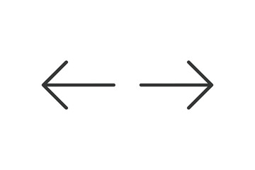 Aufkleber - Minimalist Left and Right Arrow Outline Icons. Simple Directional Arrow Symbols. Vector Illustration on Transparent Background. Navigation, Interface, Web Design Elements. Clean Line Art.