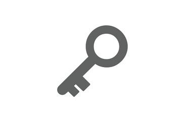 Fototapete - Minimalist Key Icon Vector. Modern Metal Key Symbol. Simple Security, Access, Password, Lock, Privacy Concept. Flat Design Isolated on Transparent Background. Digital Safety Illustration