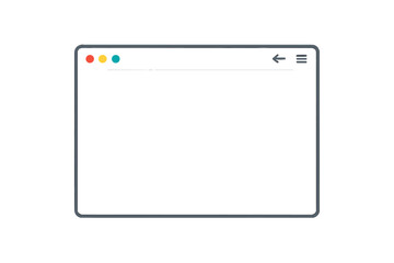 Poster - Simple flat design browser window mockup. Blank internet page template for web design or UI presentation. Vector illustration of a clean, empty website screen, webpage frame.