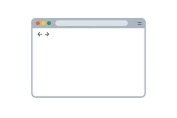 Poster - Flat design internet browser window template. Simple web screen mockup for website interface. Vector illustration of empty browser page. UI UX design on transparent background.