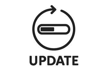 Poster - Update system icon, loading process bar concept. Software upgrade, installation, or download progress. Application refresh indicator for web design. Reload vector symbol.