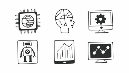 Fototapete - set of icons