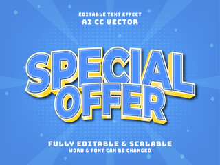 Poster - Special Offer 3d Text Effect, font editable, typography