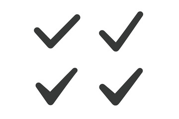 Poster - Check mark vector icon set. Simple black tick symbol collection. Correct, approve, accept, done, ok sign. Yes button for vote, checklist, survey, task, agreement design.