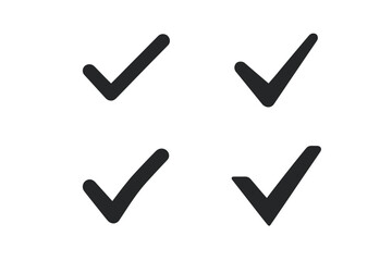 Poster - Check mark vector icon set. Simple black tick symbol for accept, okay, or correct choice. Graphic element for checklist design, poll vote, confirmation, and approval.