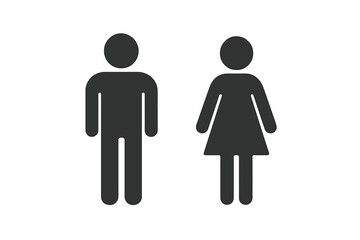 Poster - Male and Female Pictogram Icon Set for Websites, Mobile Apps, User Profiles, Restroom Signs, Gender Symbols, Man Woman Silhouette, Minimalist Vector Illustration