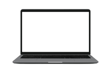 Poster - Modern laptop mockup front view. Computer screen. Realistic notebook with blank white display for presentation. Web design template. Vector device isolated. Business gadget.
