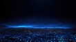 © Milana - Glowing blue and orange digital wave pattern with flowing, undulating dots on a dark background creating a futuristic technology feel