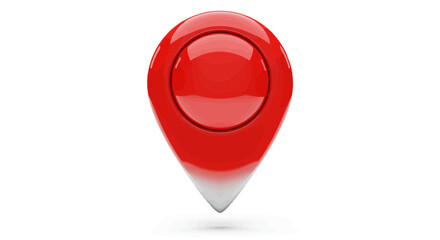 Fototapete - Bright Red Location Pin with White Fade, Symbolizing Navigation and Geolocation