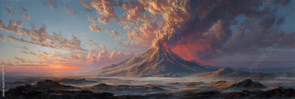 Majestic Volcanic Eruption: Nature's Fiery Display and the Raw Power of ...