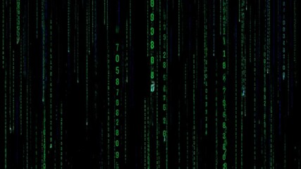 digital rain matrix code falling background loop