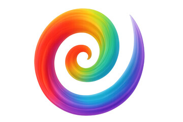 Poster - Rainbow spiral swirling vibrantly, generating dynamic colorful vortex movement across transparent backdrop