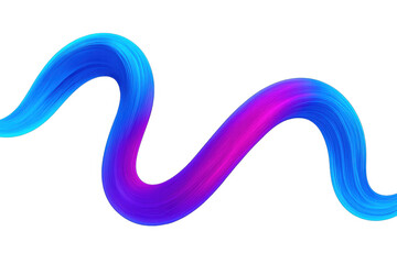 Poster - Curved paintbrush stroke blending electric blue merging into vivid pink, transparent backdrop highlighting gradient color transition
