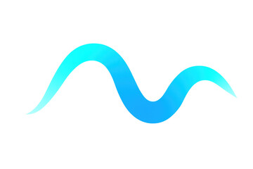 Aufkleber - Blue wave flowing dynamically, curving gracefully across transparent backdrop with fluid, sweeping movement