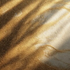 Poster - Subtle, diagonal streaks of light and shadow across a textured, sandy surface; warm golden and beige tones