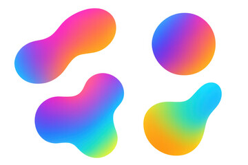 Poster - Modern abstract shapes with vibrant gradient colors on a transparent background, perfect for design projects