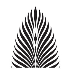 Poster - Abstract black and white graphic design featuring radiating curved lines forming a symmetrical fan or feather shape on a white background