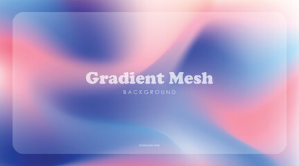 Fototapete - gradient blue and pink colorful mesh background