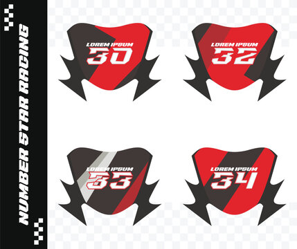 racing number, motorcycle star number, motorcycle decal