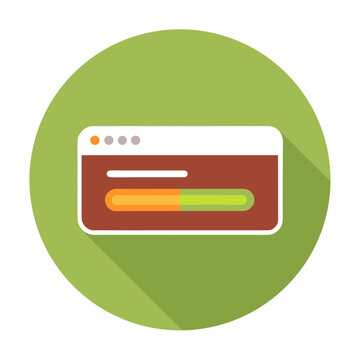 Progress Bar in Browser Window Flat Vector Illustration