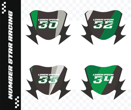 racing number, motorcycle star number, motorcycle decal