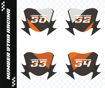 racing number, motorcycle star number, motorcycle decal
