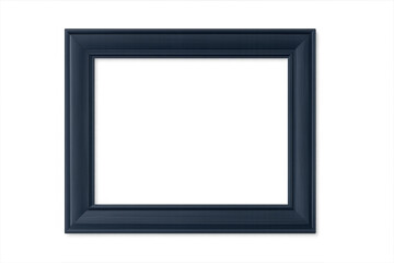 Poster - Empty modern dark blue wooden picture frame with transparent background for easy customization