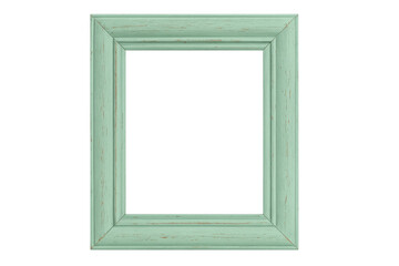 Poster - Weathered green wooden picture frame, displaying vintage charm with distressed surface, transparent backdrop enabling seamless image integration