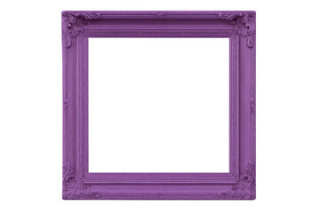 Poster - Ornate purple baroque picture frame with transparent background, ideal for image compositing and design projects