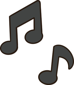 Two musical notes icon transparent background