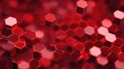 Abstract red hexagonal background