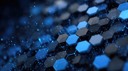 Abstract blue hexagonal background