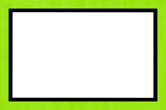 Green & black empty photo card frame, banner, border, decoration isolated on transparent background design for picture, text, banner, template, image, photograph, presentation, mock up. Digital frame