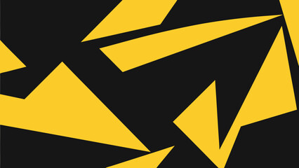 Poster - Abstract geometric background with yellow shapes on a black background design