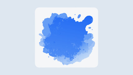 Poster - Abstract watercolor splash design with blue gradients on a white rounded square background