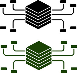Poster - Data storage and processing illustration for cloud computing and network technology concept design vector vector