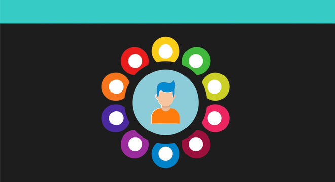 Colorful avatar icon design for social media profile and user interface vector illustration