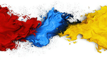 Aufkleber - vibrant swirls of red, blue, and yellow paint creating dynamic abstract patterns and textures for ar