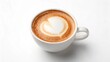 © Shamim - Cappuccino with Heart Latte Art: Warm, Serene Coffee in White Mug, Studio Shot