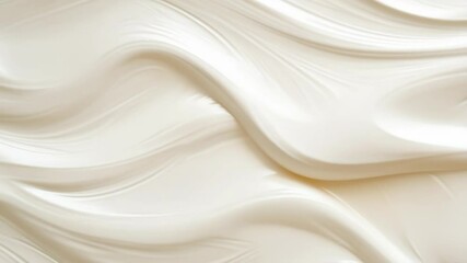 Wall Mural - abstract video background with a close-up angle of smooth, flowing cream-colored waves, creating a s