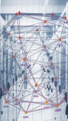 Poster - Animation of financial data processing over business people and in office