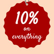 © techno - Vector text illustration for 10 Percent On Everything.