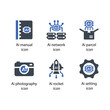 © Shaharea - Ai manual, Ai network, Ai parcel, Ai photography, Ai rocket, Ai setting, icon